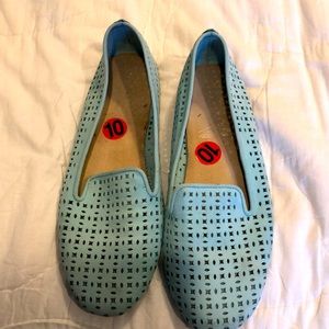 Ladies Aerosol Teal Slip on Flats